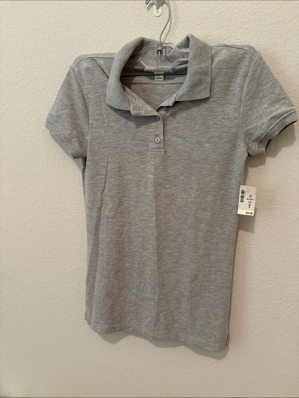 Aeropostale Girls' Light Gray Polo Shirt